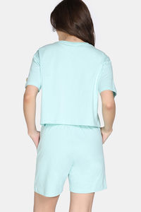 Zivame 2 Mile Fashion Knit Cotton Loungewear Set - Pastel Blue — thumbnail 5